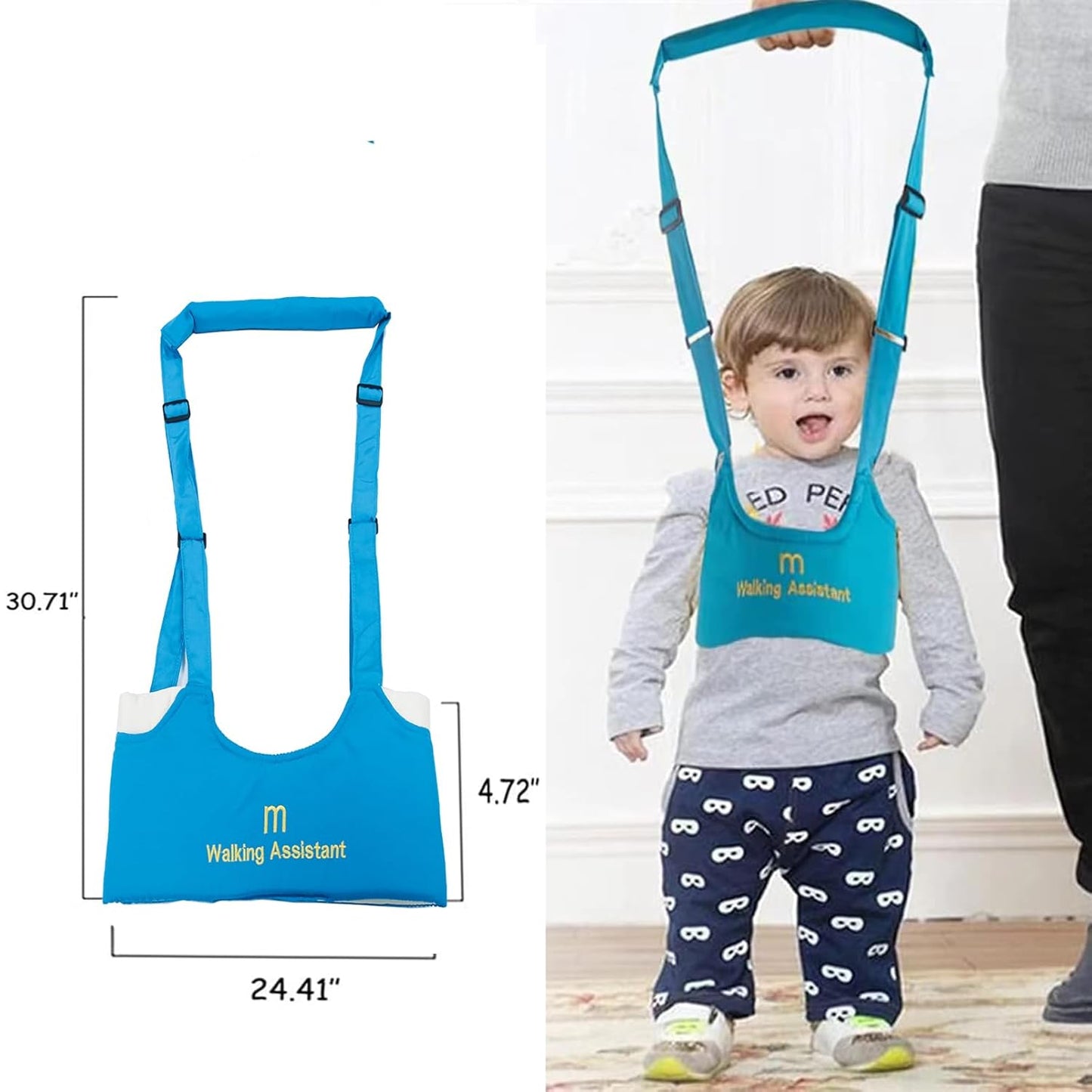 3D Mesh Baby Walker Harness Ergonomic Anti-Fall Design, Adjustable Breathable, Hands-Free for Toddlers, Perfect Gift