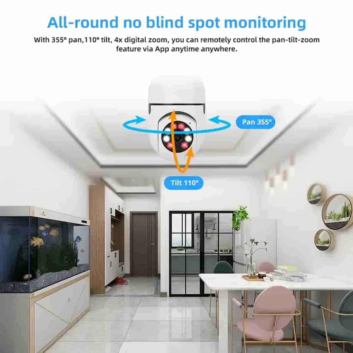WiFi E27 360° Panoramic Bulb Surveillance Camera Indoor | Outdoor